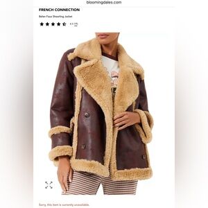French Connection Belen Faux Shearling Jacket Small